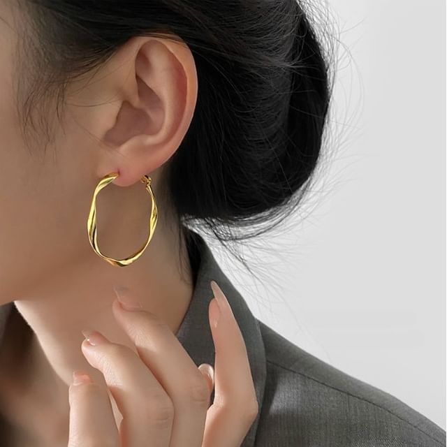 Jael-Twisted Alloy Hoop Earring Various Designs