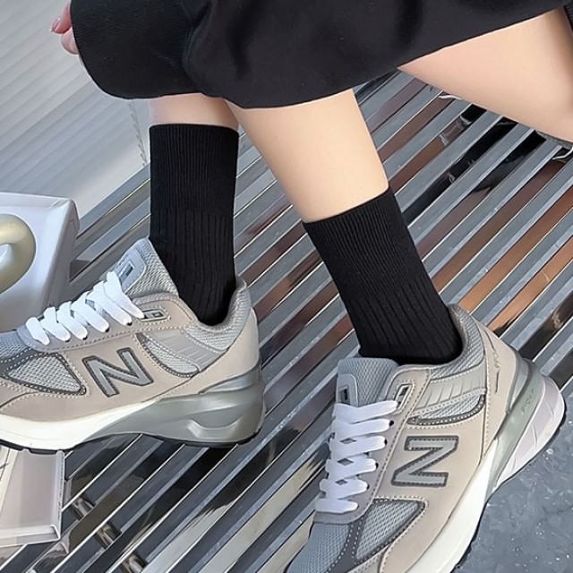 MOGLA-Plain Ribbed Socks