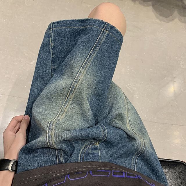 GRAYCIOUS-Mid Rise Washed Panel Denim Shorts