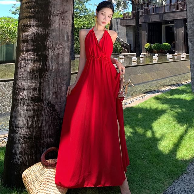 strapless open back dress Papaya Ruffle Summer Dress Papaya / Xs