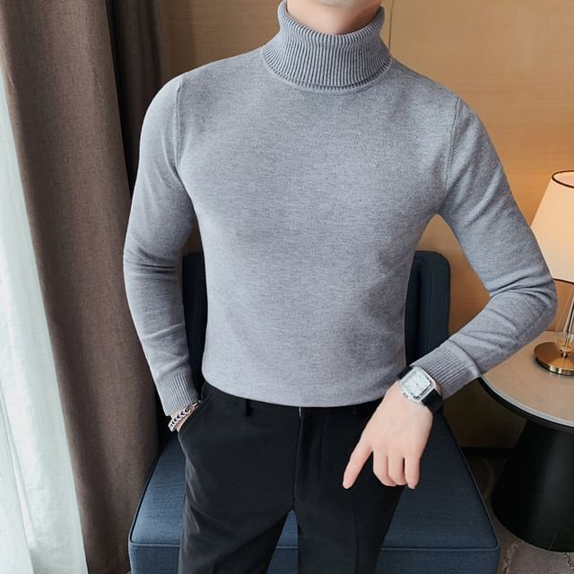 FORSETI-Long-Sleeve Turtleneck Knit Top