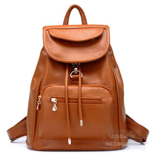 Download BeiBaoBao Faux-Leather Drawstring Backpack | YesStyle