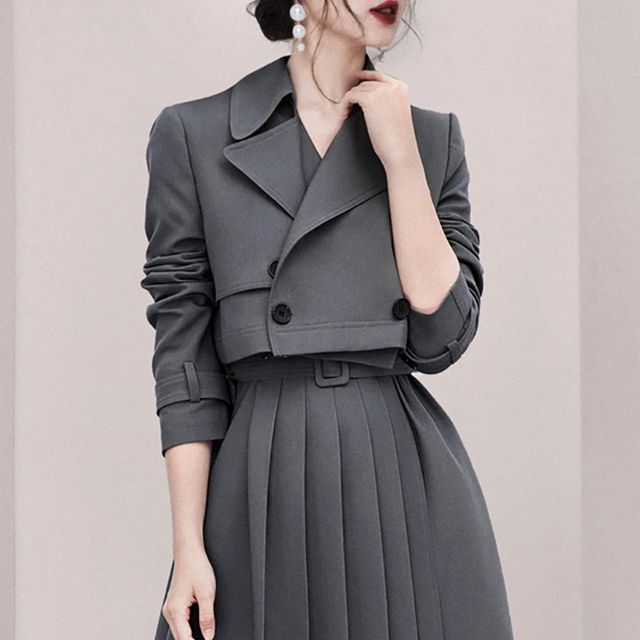 Pink Vanilla Black Crop Blazer and Mini Skirt Set | New Look
