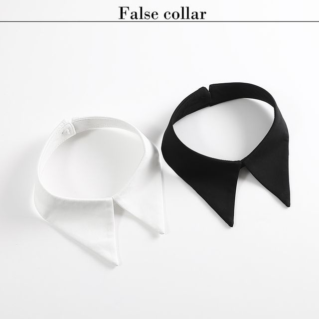 MIOW-Plain Basic Shirt Decorative Collar