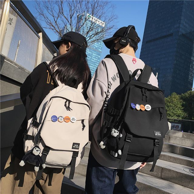 Carryme Plain Canvas Backpack YesStyle