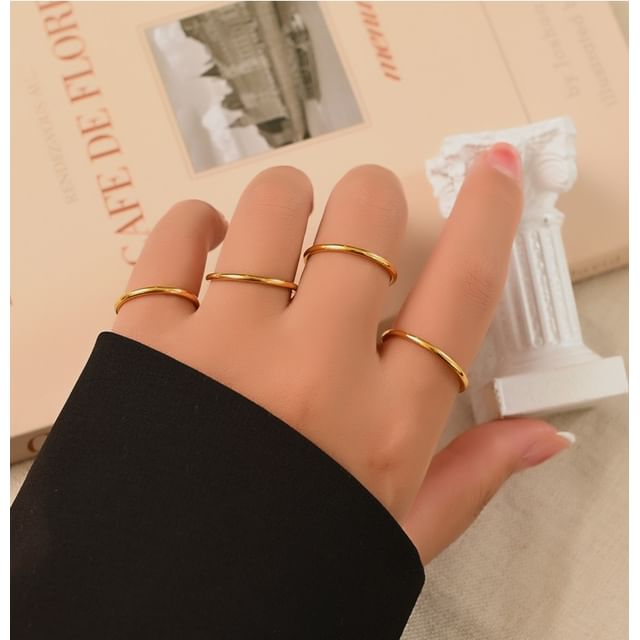 Lilafey-Metal Plain Ring
