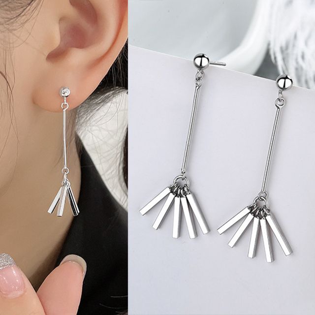 Chimerro-Bar Alloy Fringed Earring