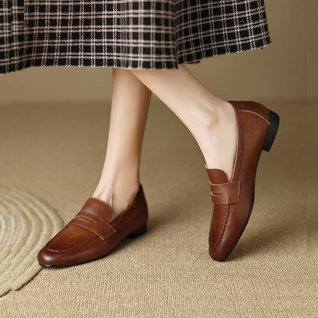 Cinnabelle-Plain Fleece-Lined Loafers
