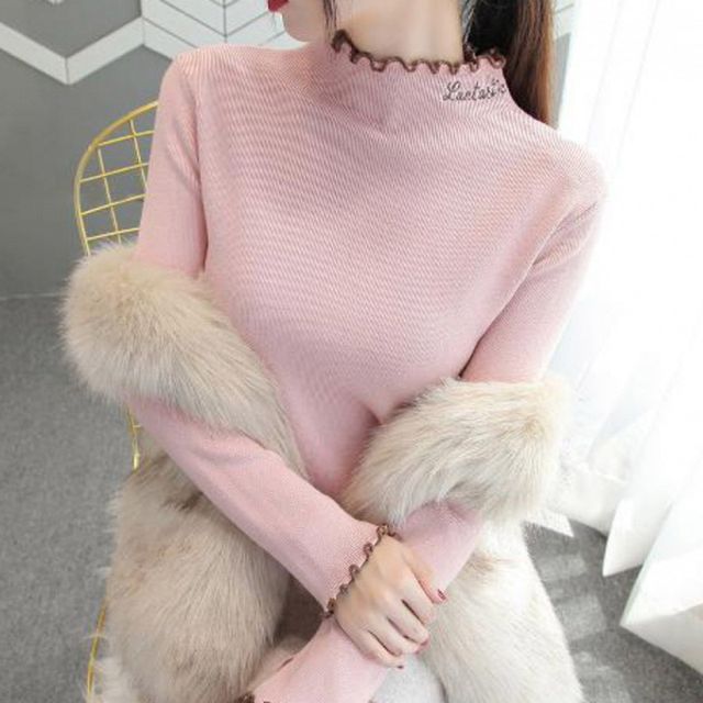 Everose-Mock-Neck Knit Top