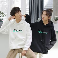 ATee Store - Couple Matching Lettering Hoodie ATee Store - Couple Matching Lettering Hoodie