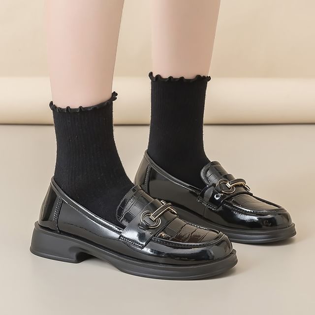 Tanzanite-Platform Chunky Heel Loafers