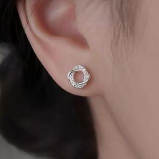 Parskletie-925 Sterling Silver Circle Stud Earring