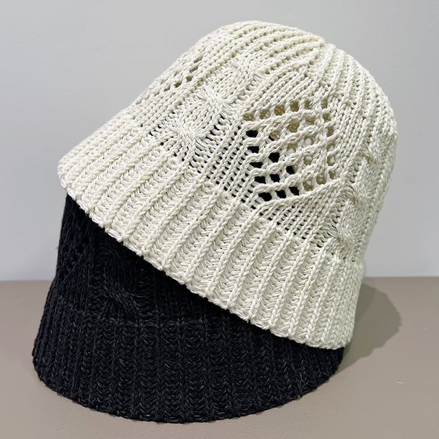 FROME-Plain Crochet Knit Cloche Hat
