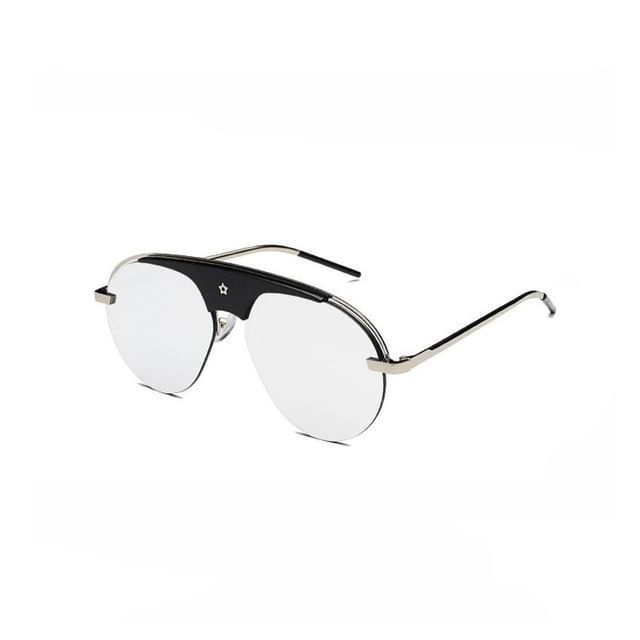 Aisyi-Half Frame Aviator Sunglasses