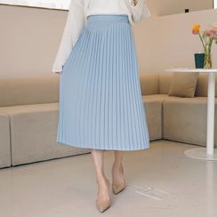 CLICK - Band-Waist Accordion-Pleat Skirt CLICK - Band-Waist Accordion-Pleat Skirt