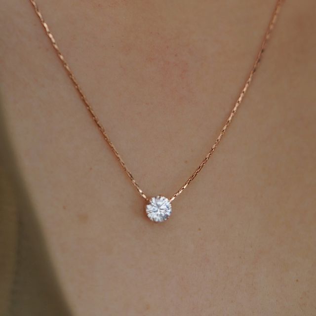 Betsuno-Rhinestone Pendant Necklace