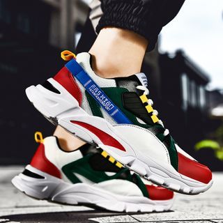 color block platform sneakers