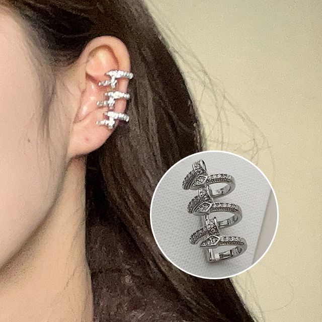 Jael-Layered Rhinestone Alloy Ear Cuff