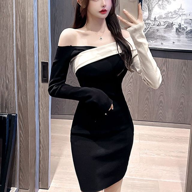 high neck black dress mini Lyons High Halter Neck Mini Dress Black L