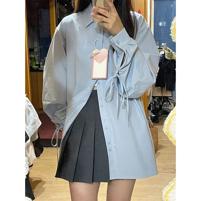 Dreamkura-Long-Sleeve Plain Shirt