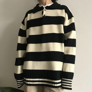 Glotto - Polo-Neck Striped Sweater