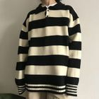 Glotto - Polo-Neck Striped Sweater