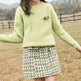 embroidered sweater skirt