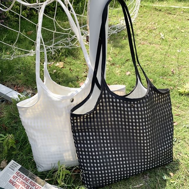 Basaran-Plaid Tote Bag