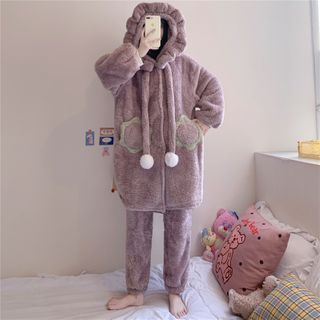 Fluffy Animal Hoodie + Pants | YesStyle