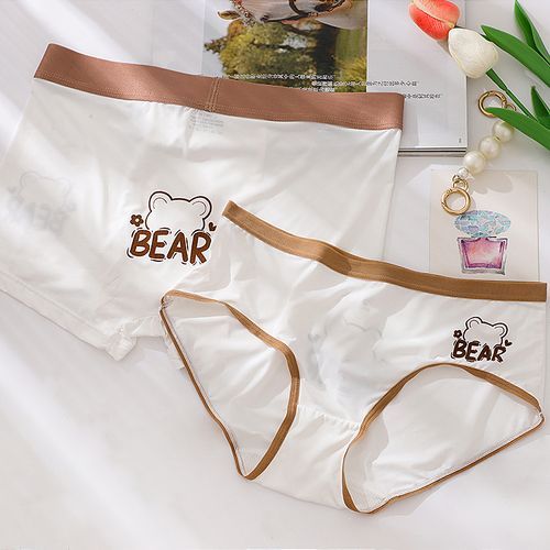 Pancherry - Couple Matching Set: Bear Print Panties + Boxers