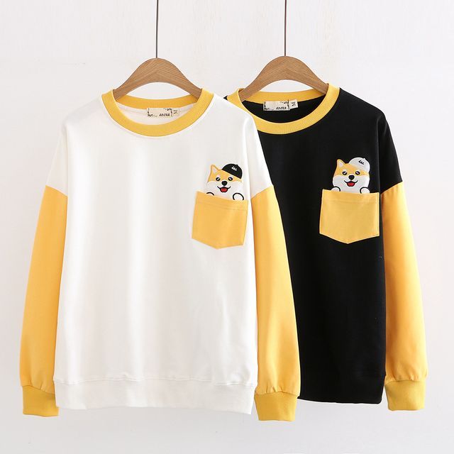 dog embroidered sweatshirt