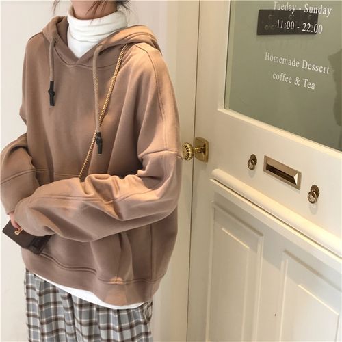 Smiler - Drawstring Hoodie / Plaid Wide 