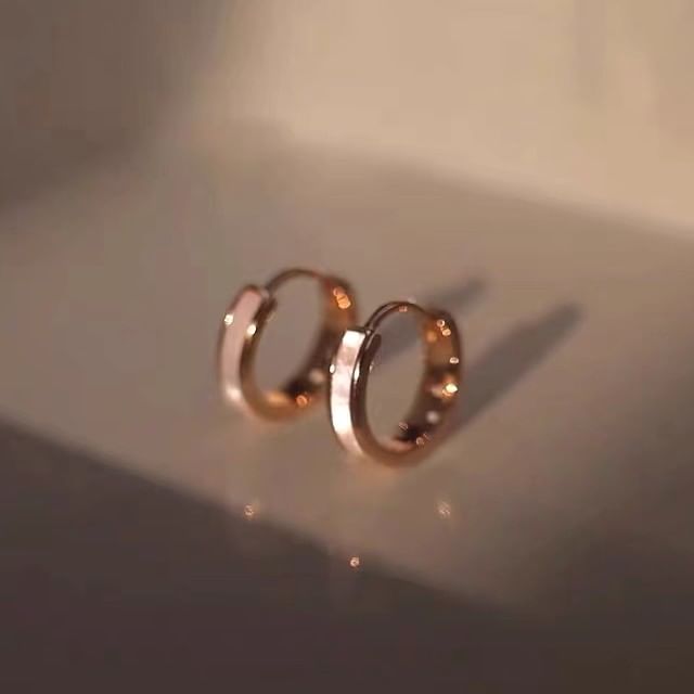 Toinianimos-S925 Sterling Silver Huggie Earring
