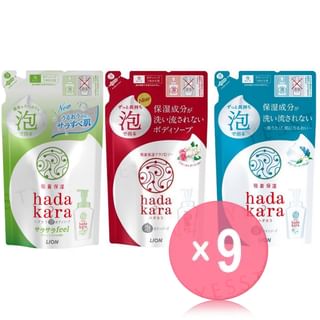 LION - Hadakara Foam Body Soap (x9) (Bulk Box)