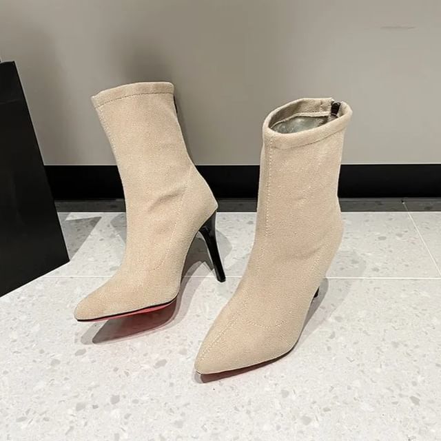 Anran-35 Stiletto Heel Zip-Up Short Boots