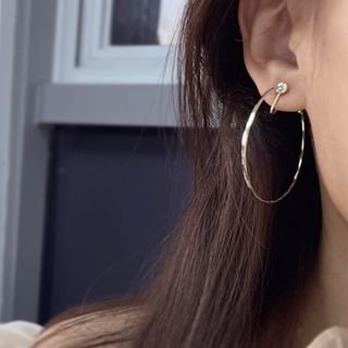 Joodii-Open Hoop Earring Clip On Earring