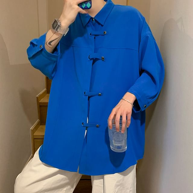 Loop Button Blouse - Etsy loop botton long shirt not conventional