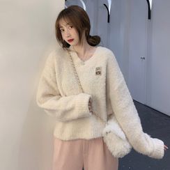 Laeron - V-Neck Fluffy Sweater