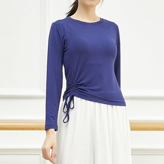 Cossita Long-Sleeve Crew Neck Plain Drawstring Dance T-Shirt Sale