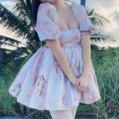 strapless open back dress Pastel Kawaii Aesthetic Loose Pinafore Lolita Dress MK016 – KawaiiMoriStore main image 1