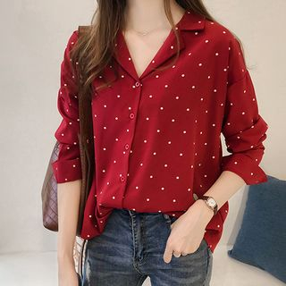 polka dot chiffon top