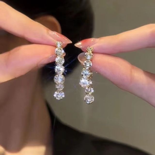 Poppin-Rhinestone Drop Earring