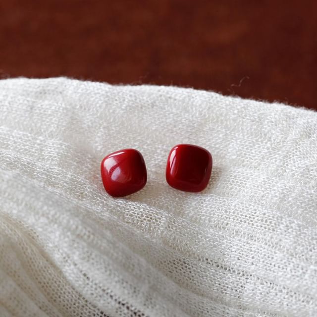 Dashiro-925 Sterling Silver Square Stud Earring