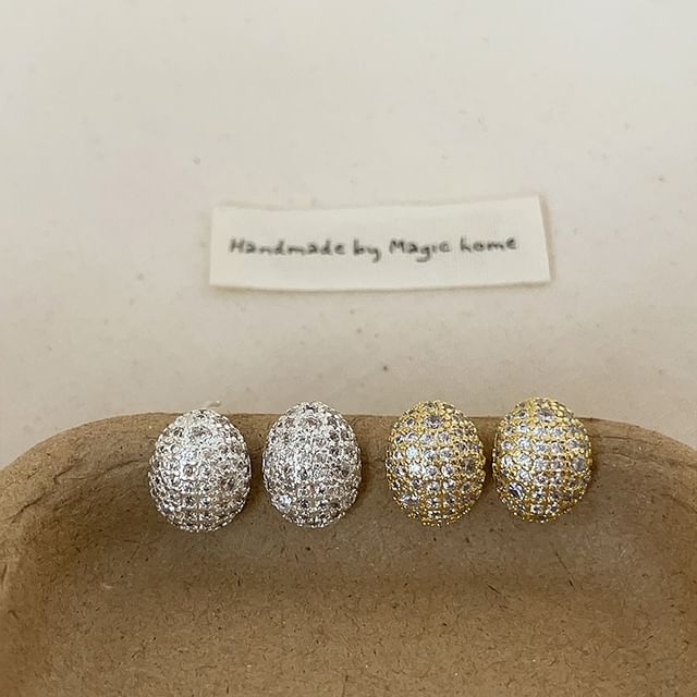 Panda Dama-Rhinestone Stud Earring