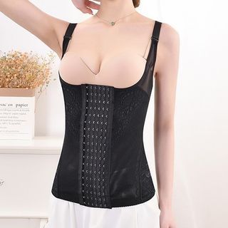 Croix-Plain Panel Lace Underbust Corset