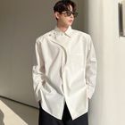 Freehop - Long-Sleeve Plain Asymmetrical Shirt | YesStyle