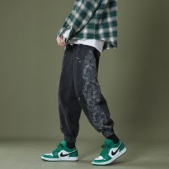 CooLook - Paisley Print Panel Jeans CooLook - Paisley Print Panel Jeans