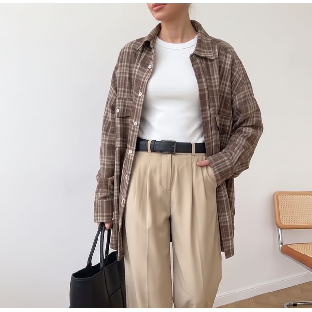 Core Label-Long-Sleeve Plaid Button-Up Shirt