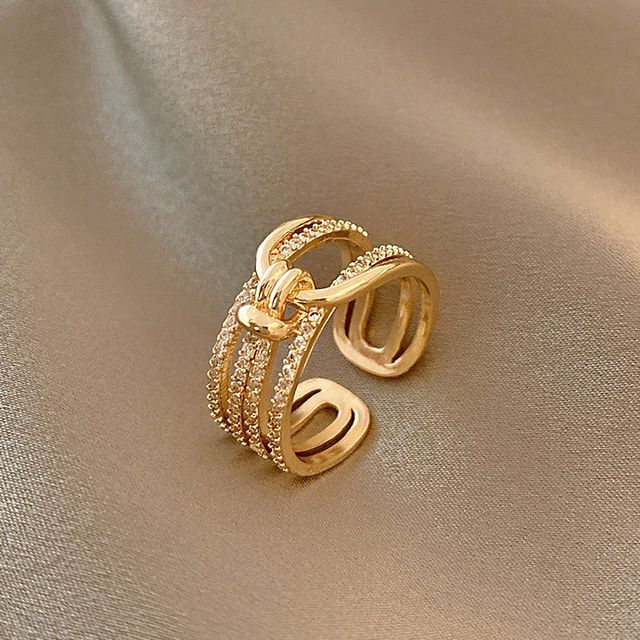 LIVSIA-Rhinestone Open Ring