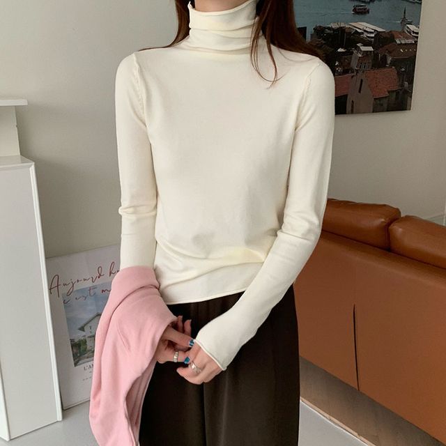 Moon City - Long-Sleeve Turtleneck Top | YesStyle